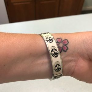 Alexander McQueen Black and White Skull Bangle